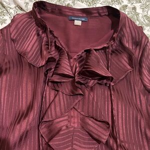 Tommy Hilfiger burgundy ruffled blouse